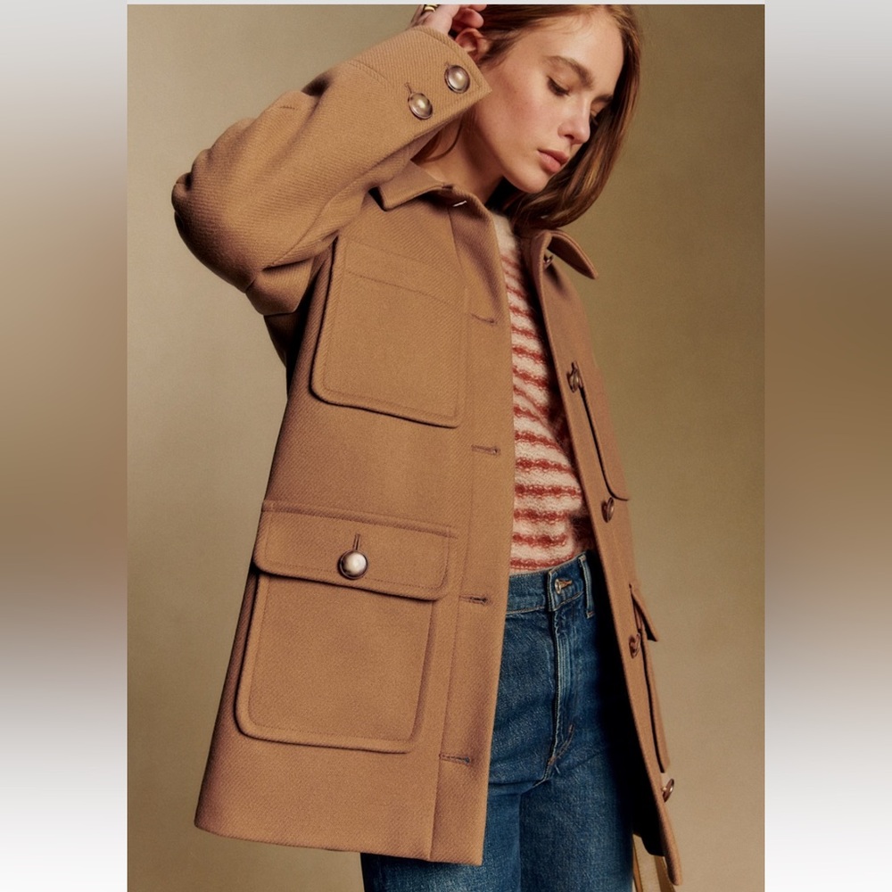 Sezane Paolo Coat Camel - Size 2